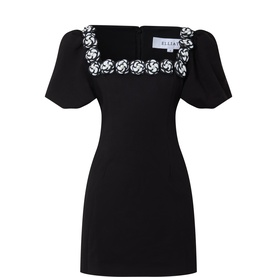 Marina Puff-Sleeve Mini Fitted Dress