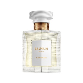 Balmain Blanc Galaxie Eau de Toilette in clear ribbed glass bottle with rose gold cap and white label