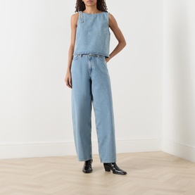 Harper High Rise Barrell Leg Belted Jeans