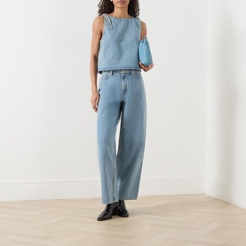 Harper High Rise Barrell Leg Belted Jeans
