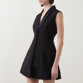 Destene Satin Lapel Mini Dress