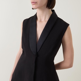 Destene Satin Lapel Mini Dress