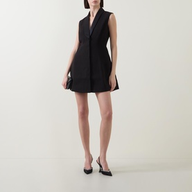 Destene Satin Lapel Mini Dress