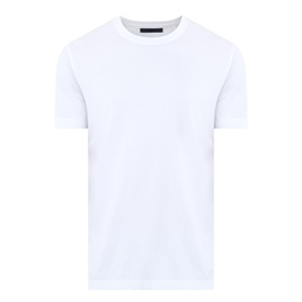 Boss Black Casual white crew neck T-shirt in cotton-silk blend, short sleeves, clean minimalist finish