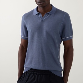 Narciso Open Collar Knitted Polo Shirt