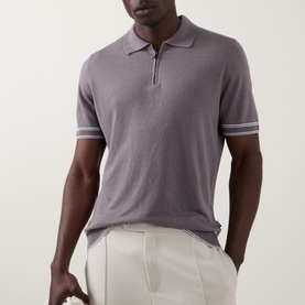 Nobertino Zip Knitted Polo Shirt