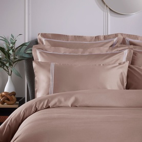 Triple Row Cord Standard Pillowcase Pair Pink/White