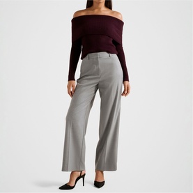 Ashley Ribbed Knitted Bardot Top