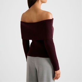 Ashley Ribbed Knitted Bardot Top