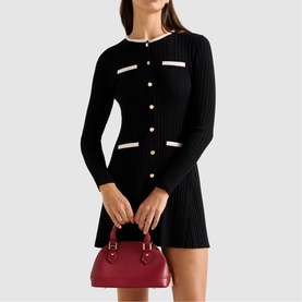 Brielle Flared Knitted Mini Dress