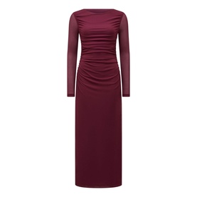 Brittany Gathered Side Slit Dress