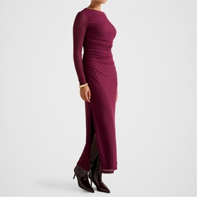 Brittany Gathered Side Slit Dress