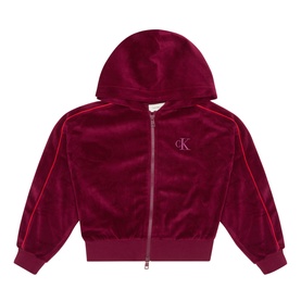 Monogram Logo Velvet Zip Hoodie