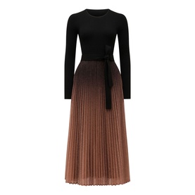 Celina Ombre Pleated Flared Dress