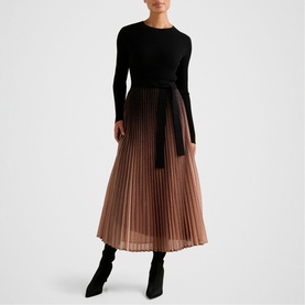 Celina Ombre Pleated Flared Dress