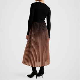 Celina Ombre Pleated Flared Dress