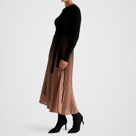 Celina Ombre Pleated Flared Dress