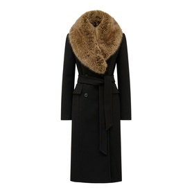 Chelsea Double-Breasted Faux Fur Collar Coat