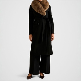 Chelsea Double-Breasted Faux Fur Collar Coat