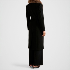 Chelsea Double-Breasted Faux Fur Collar Coat