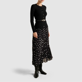 Daphne Polka Dot Two-In-One Flared Dress