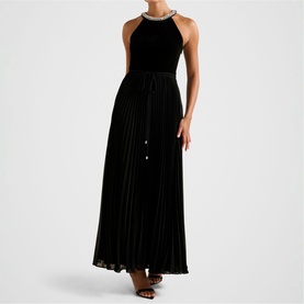 Gwen Embellished Pleated Dress