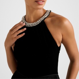 Gwen Embellished Pleated Dress