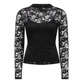 Floral Lace Long-Sleeved Top