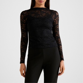 Floral Lace Long-Sleeved Top