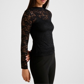 Floral Lace Long-Sleeved Top