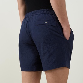 Logo Seersucker Swim Shorts
