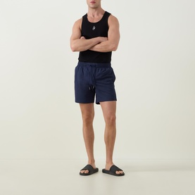 Logo Seersucker Swim Shorts