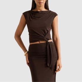 Jazelle Hardware Drape Detail Top