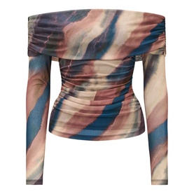 Kaia Ruched Mesh Top