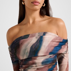 Kaia Ruched Mesh Top