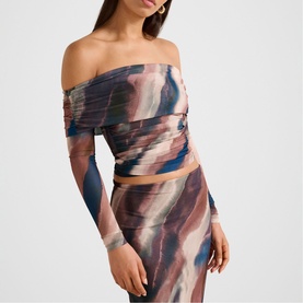 Kaia Ruched Mesh Top