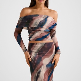Kaia Ruched Mesh Top