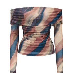 Kaia Ruched Mesh Top