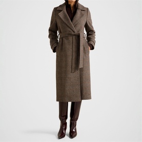 Luccia Belted Check Coat