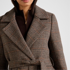 Luccia Belted Check Coat