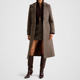Luccia Belted Check Coat