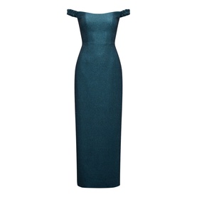 Mindy Bardot Ruffle Strap Gown