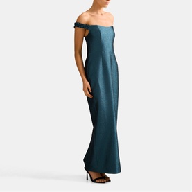 Mindy Bardot Ruffle Strap Gown