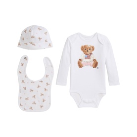 Polo Bear Bodysuit, Bib & Hat Three-Piece Set 1-9 Months