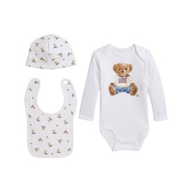 Polo Bear Bodysuit, Bib & Hat Three-Piece Set 1-9 Months