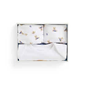 Polo Bear Bodysuit, Bib & Hat Three-Piece Set 1-9 Months