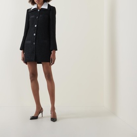 Textured Boucl&eacute; Mini Shirt Dress