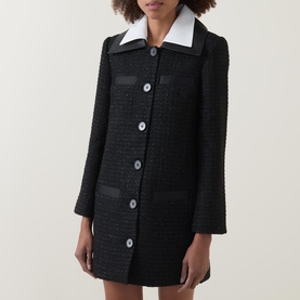 Textured Boucl&eacute; Mini Shirt Dress