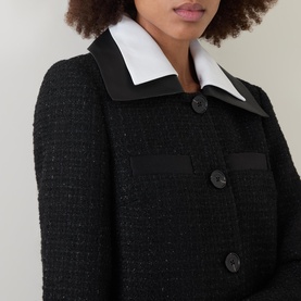 Textured Boucl&eacute; Mini Shirt Dress