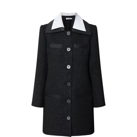 Textured Boucl&eacute; Mini Shirt Dress